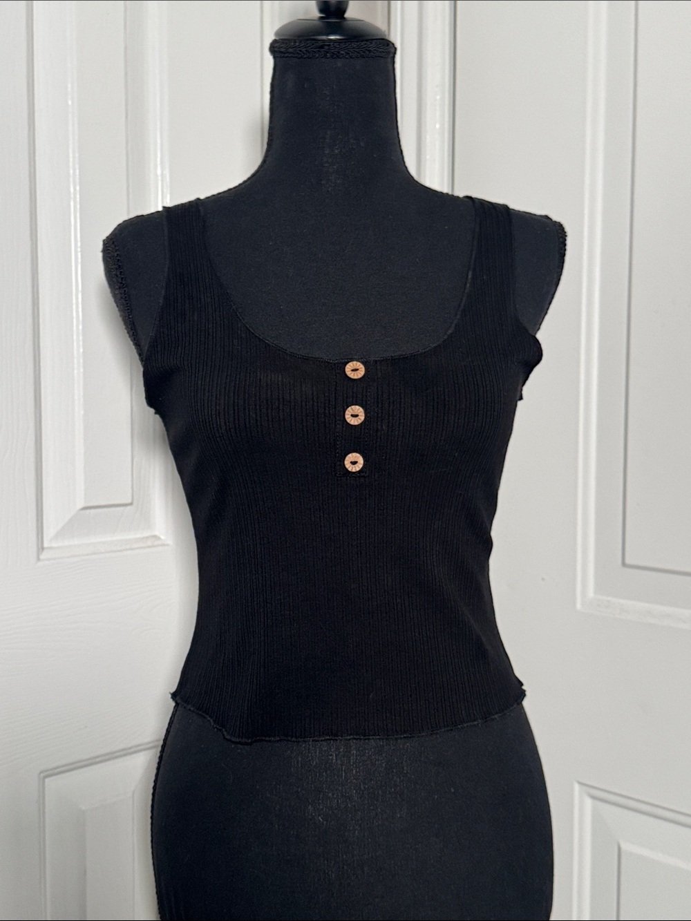 Black Ribbed Tank Top